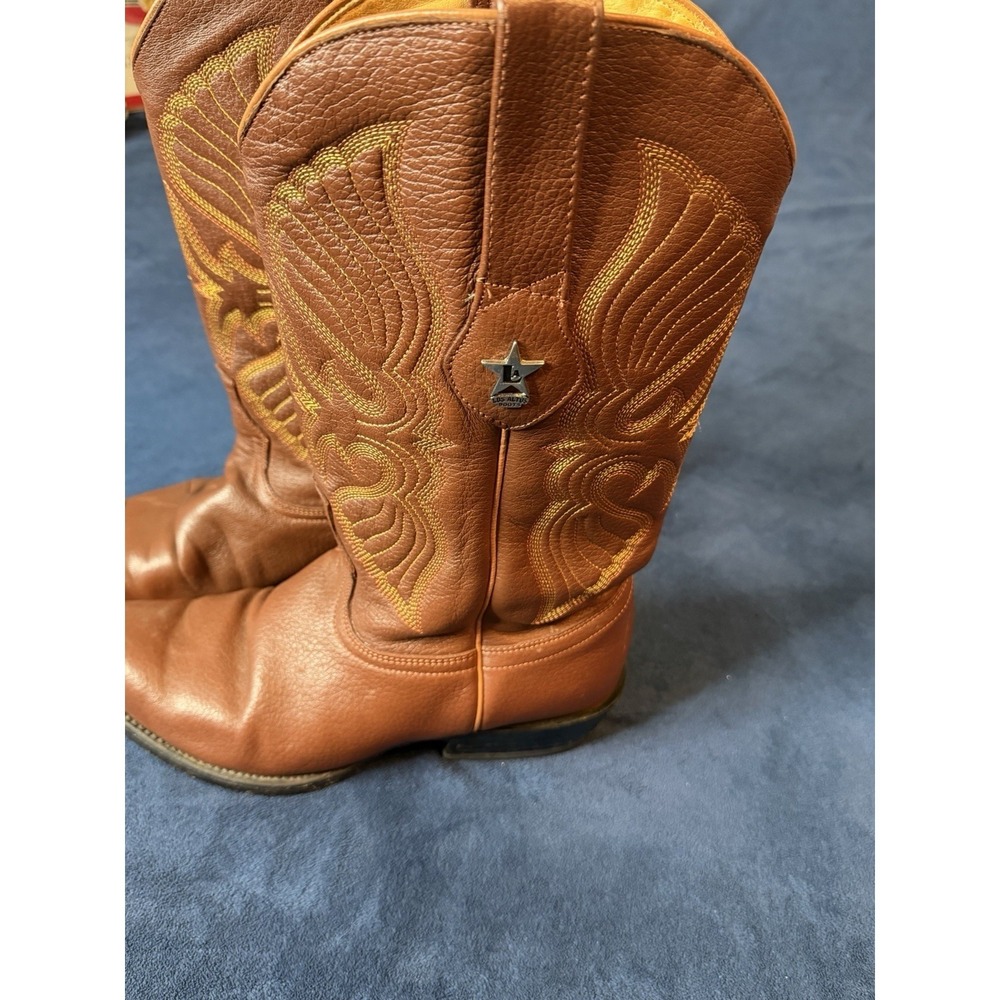 Los Altos Cowboy Boots Mens 9EE Tan Cognac Leather Western 4095